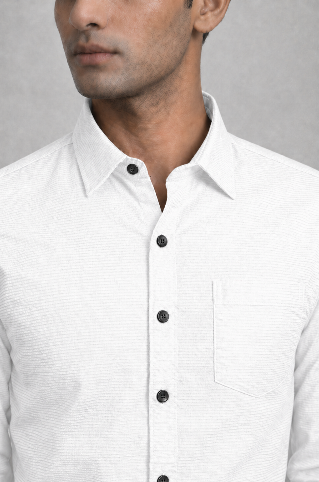 Amazon Grey Casual Shirt 7 Collar Close Up