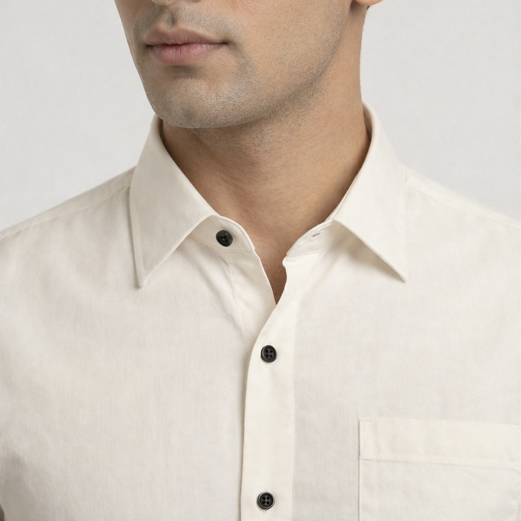 Amazon Grey Casual Shirt 9 Collar Closeup