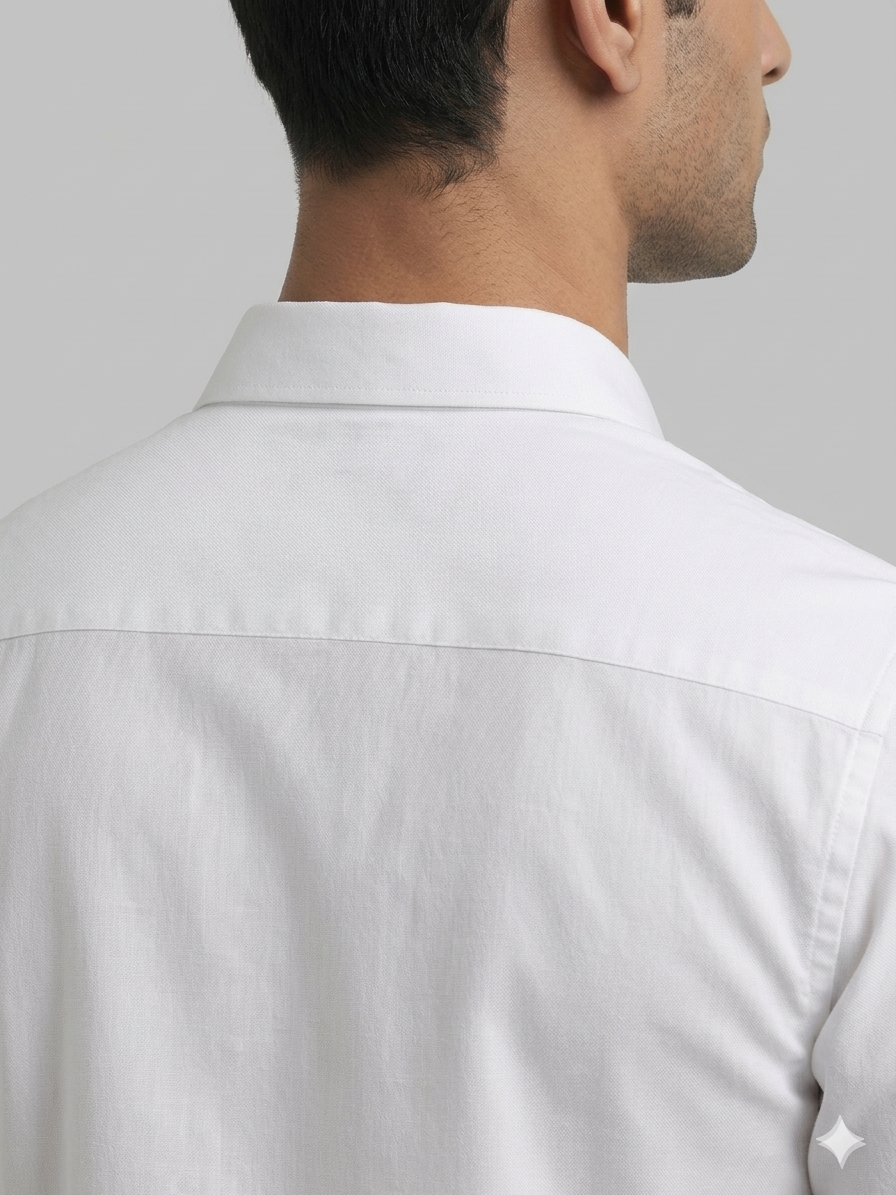 Amazon White Formal Shirt 1 Collar back close