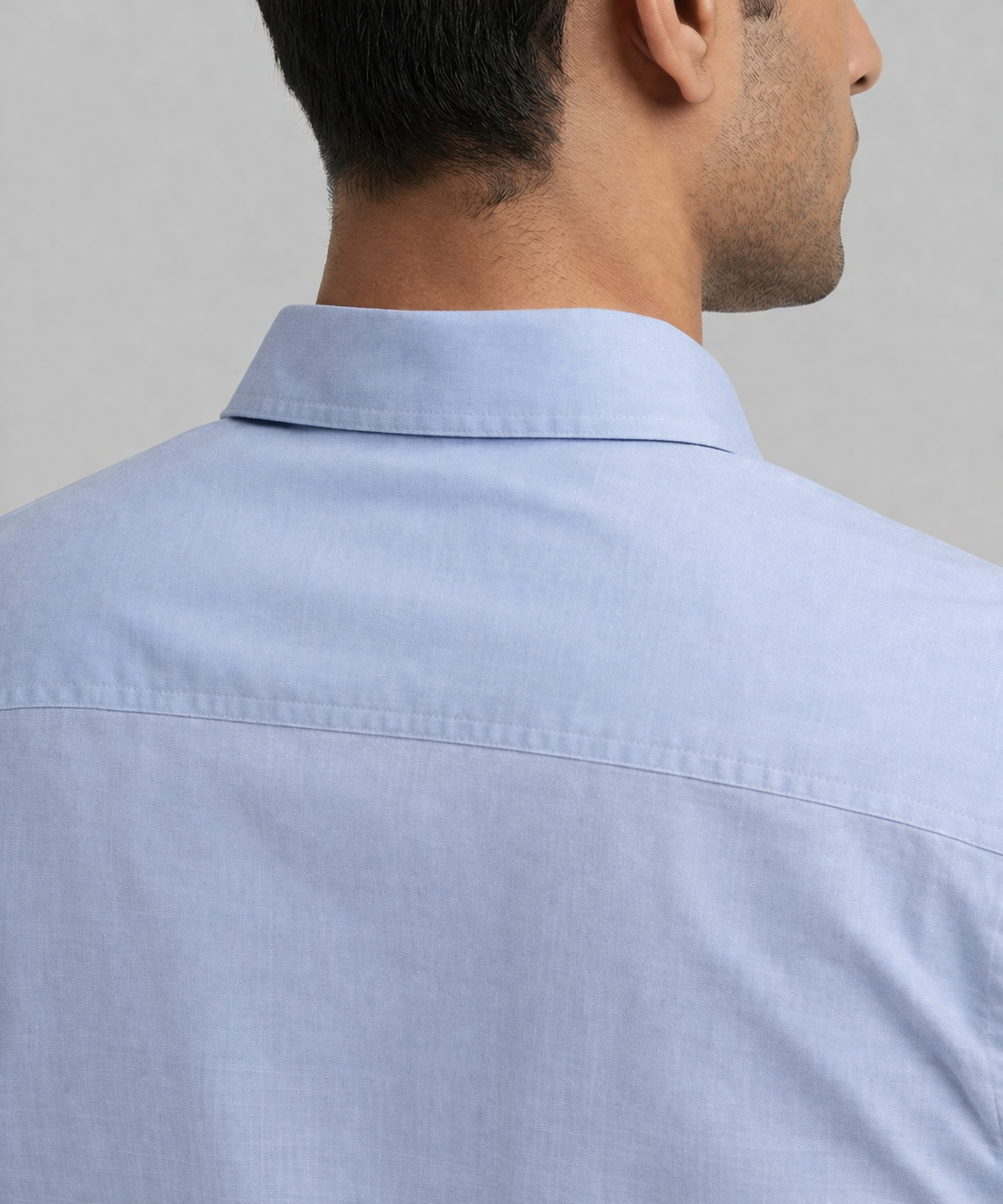 Amazon Grey Formal Shirt 3 Collar back close up