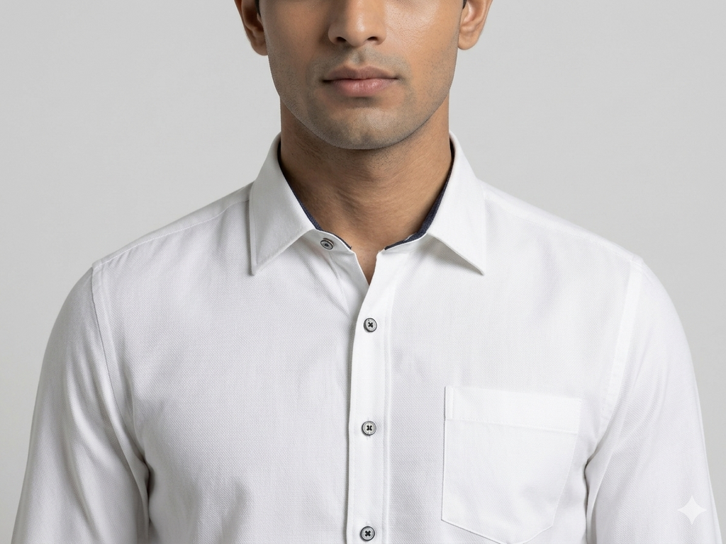 Amazon White Formal Shirt 1 Collar front