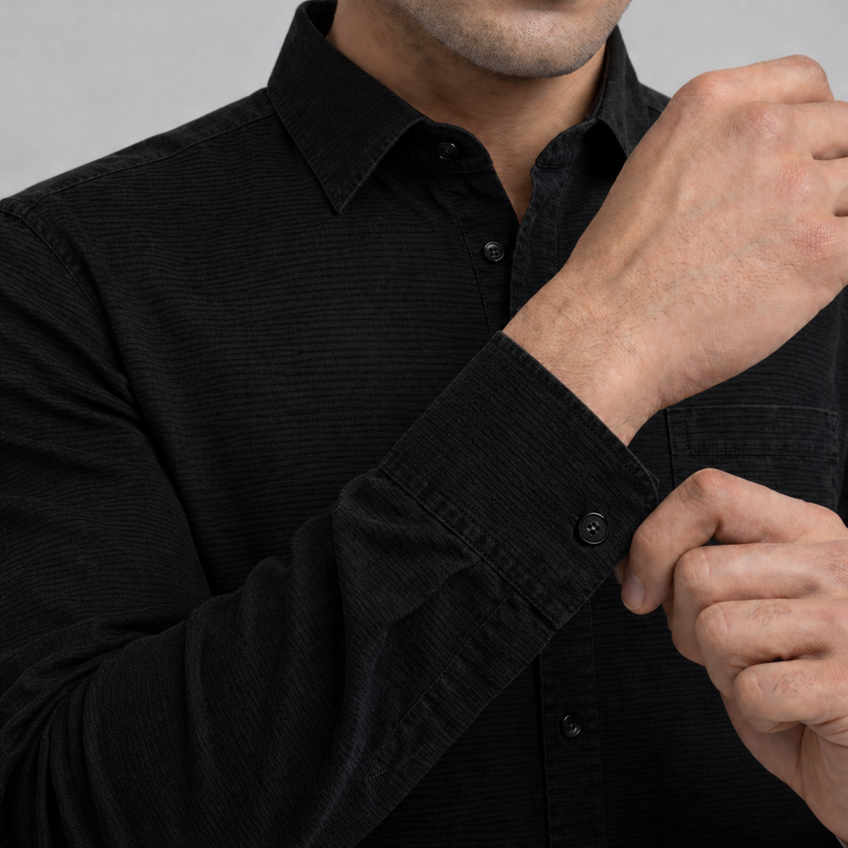 Black Evening Party Shirt Cuff