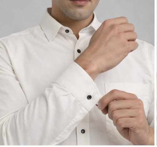 Amazon Beige Casual Shirt 8 Cuff Close Up