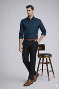 Amazon Navy Blue Formal Shirt 2 Front full