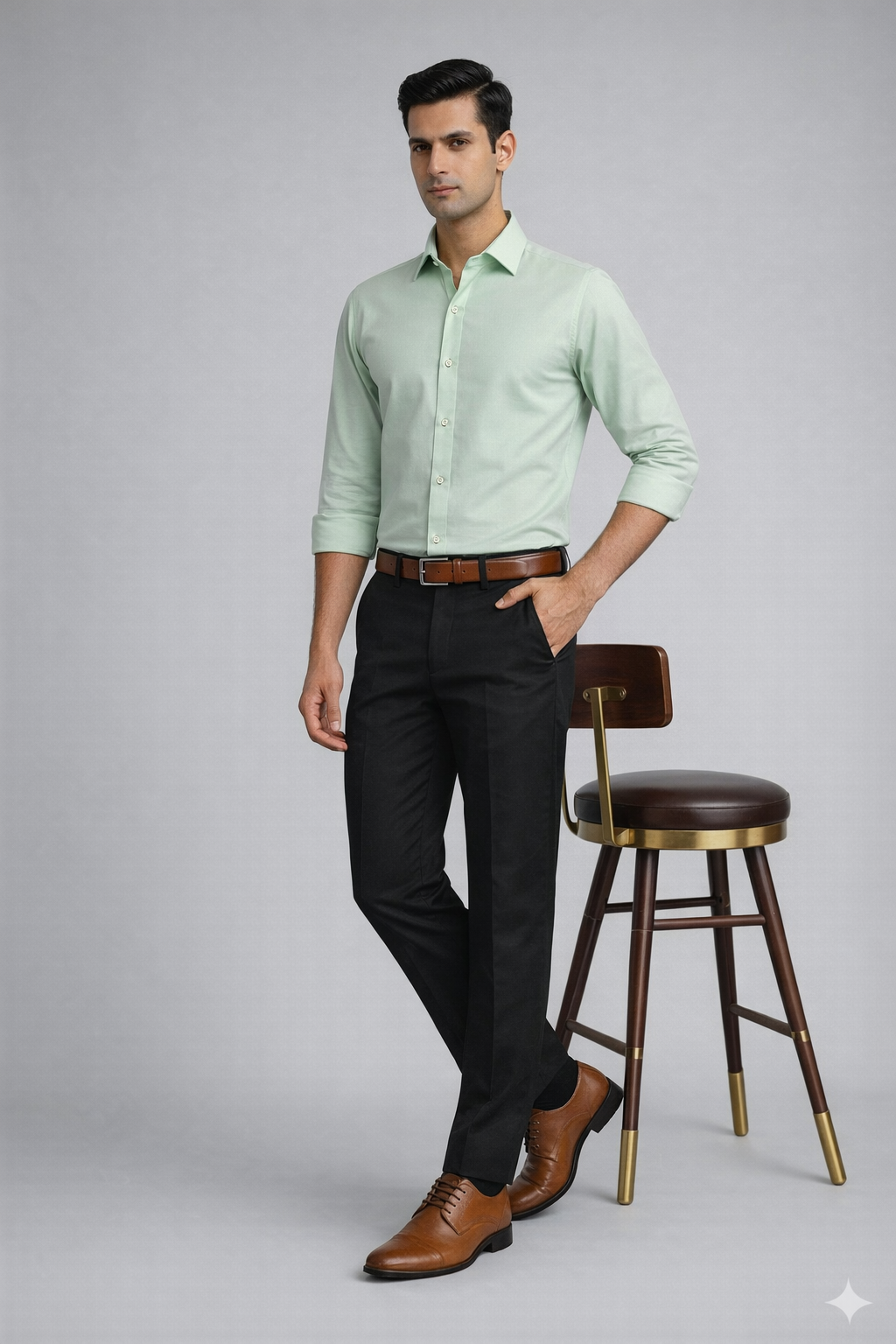 Pistachio Green Casual Shirt Full Front
