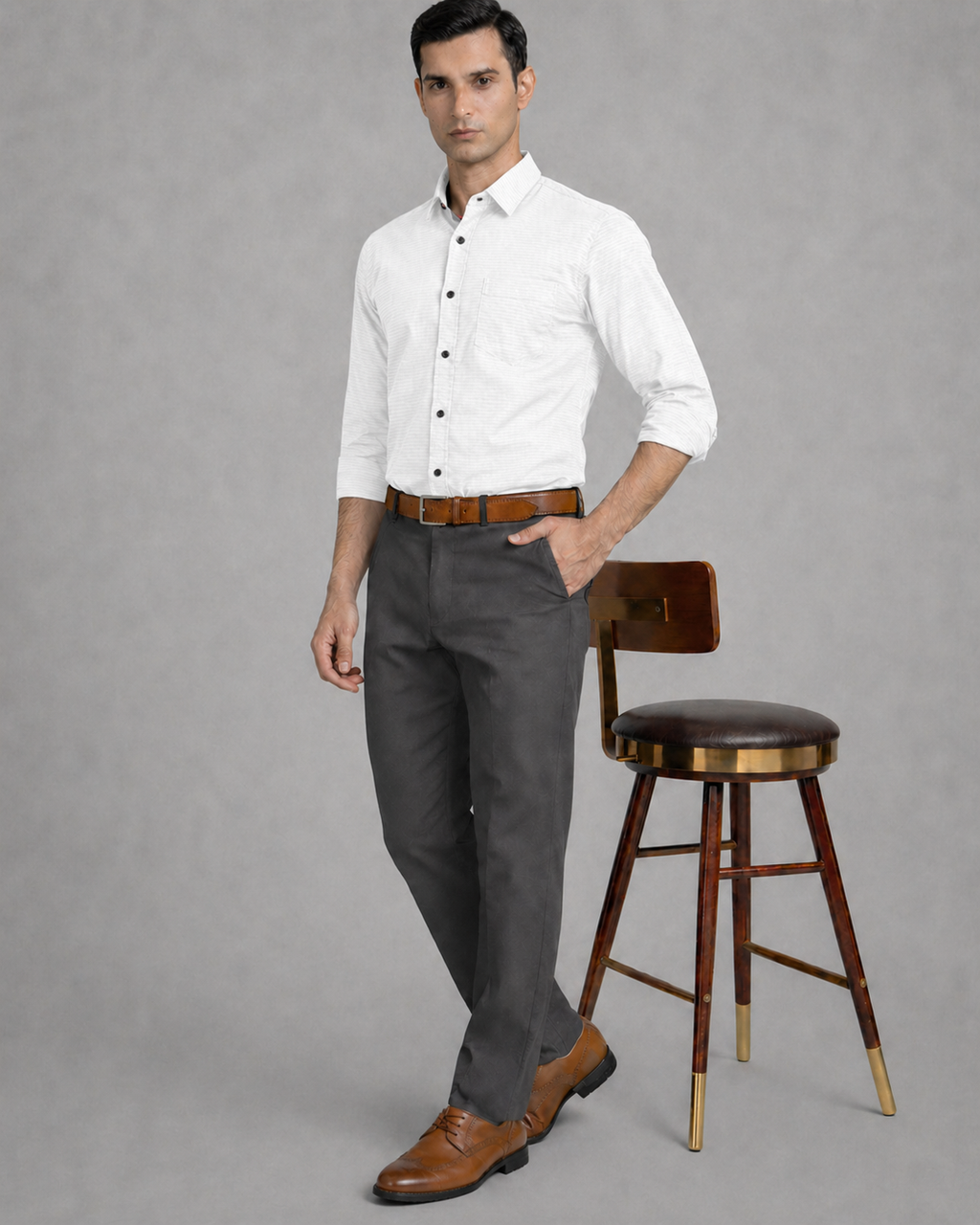 Amazon Grey Casual Shirt 7 Full Front