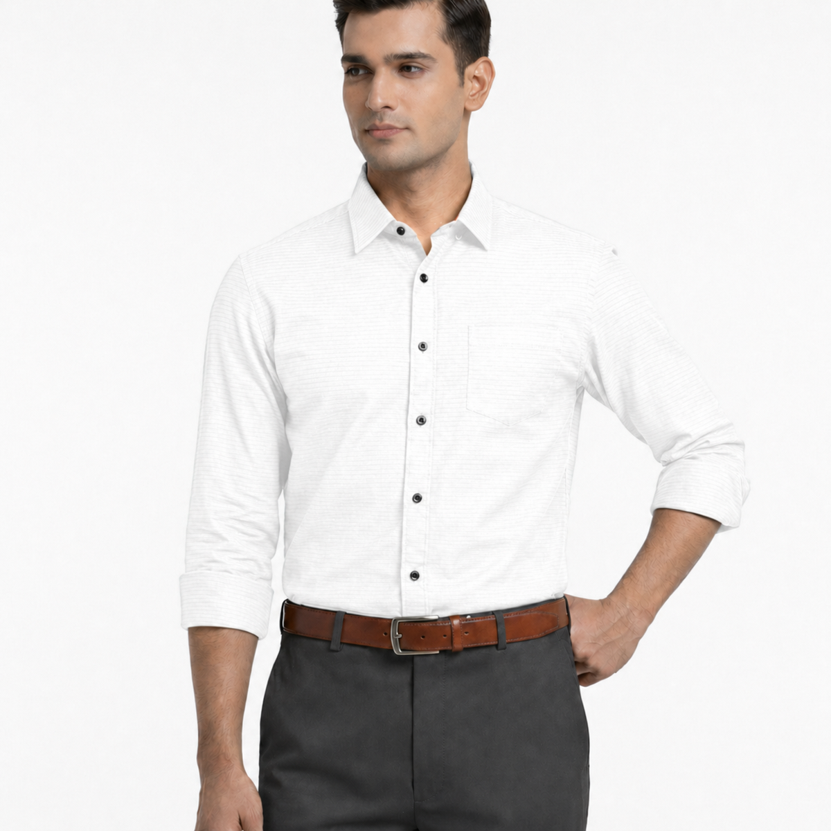 Amazon Grey Casual Shirt 7 Half Front