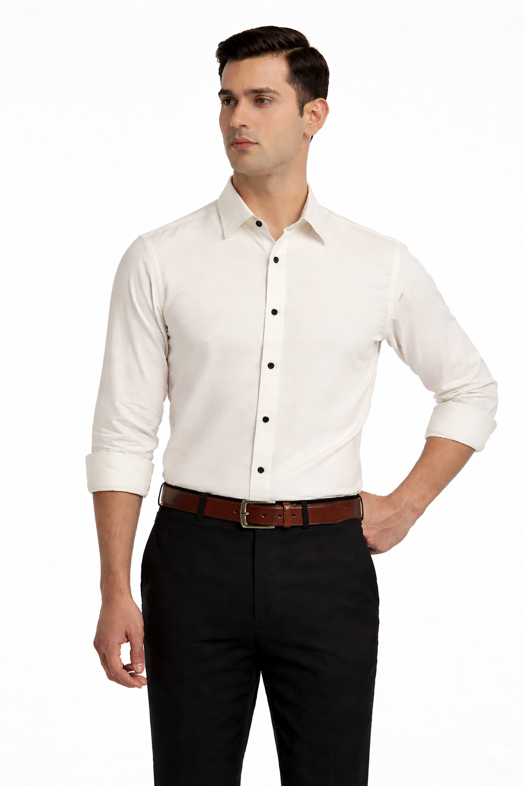 Amazon Beige Casual Shirt 8 Half Front