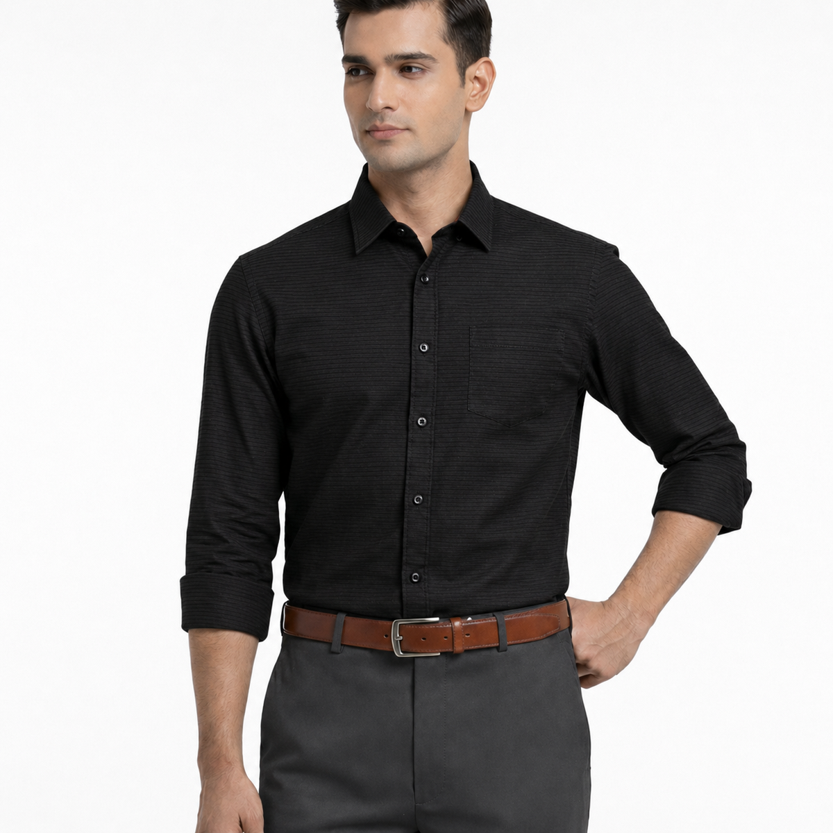 Amazon Charcoal Party Shirt 5 Half front
