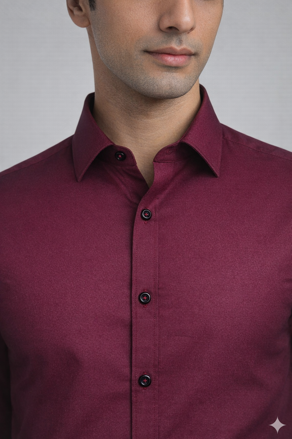 Maroon Satin Party Shirt collar 