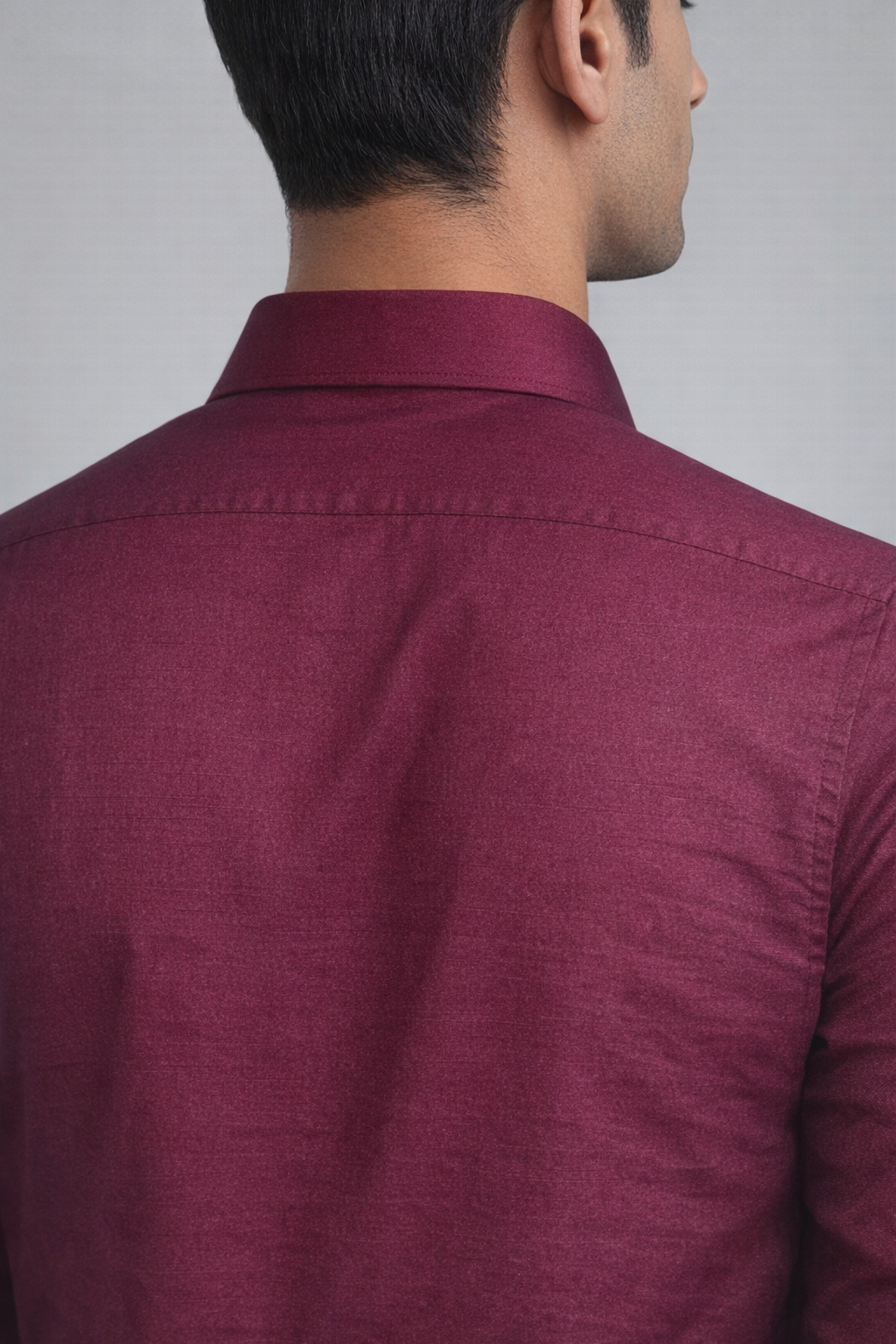 Maroon Satin Party Shirt collar back