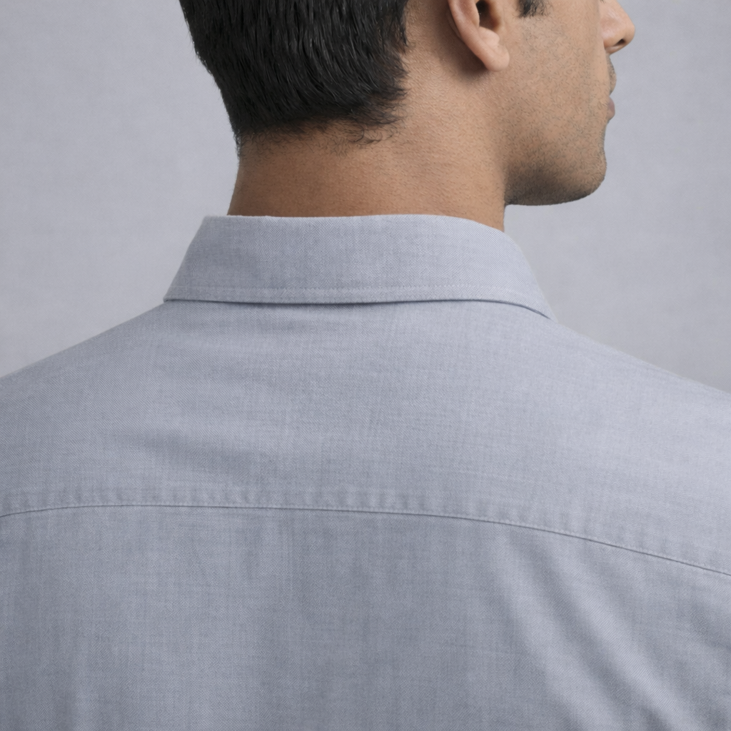 Amazon Grey Formal Shirt 4 collar back