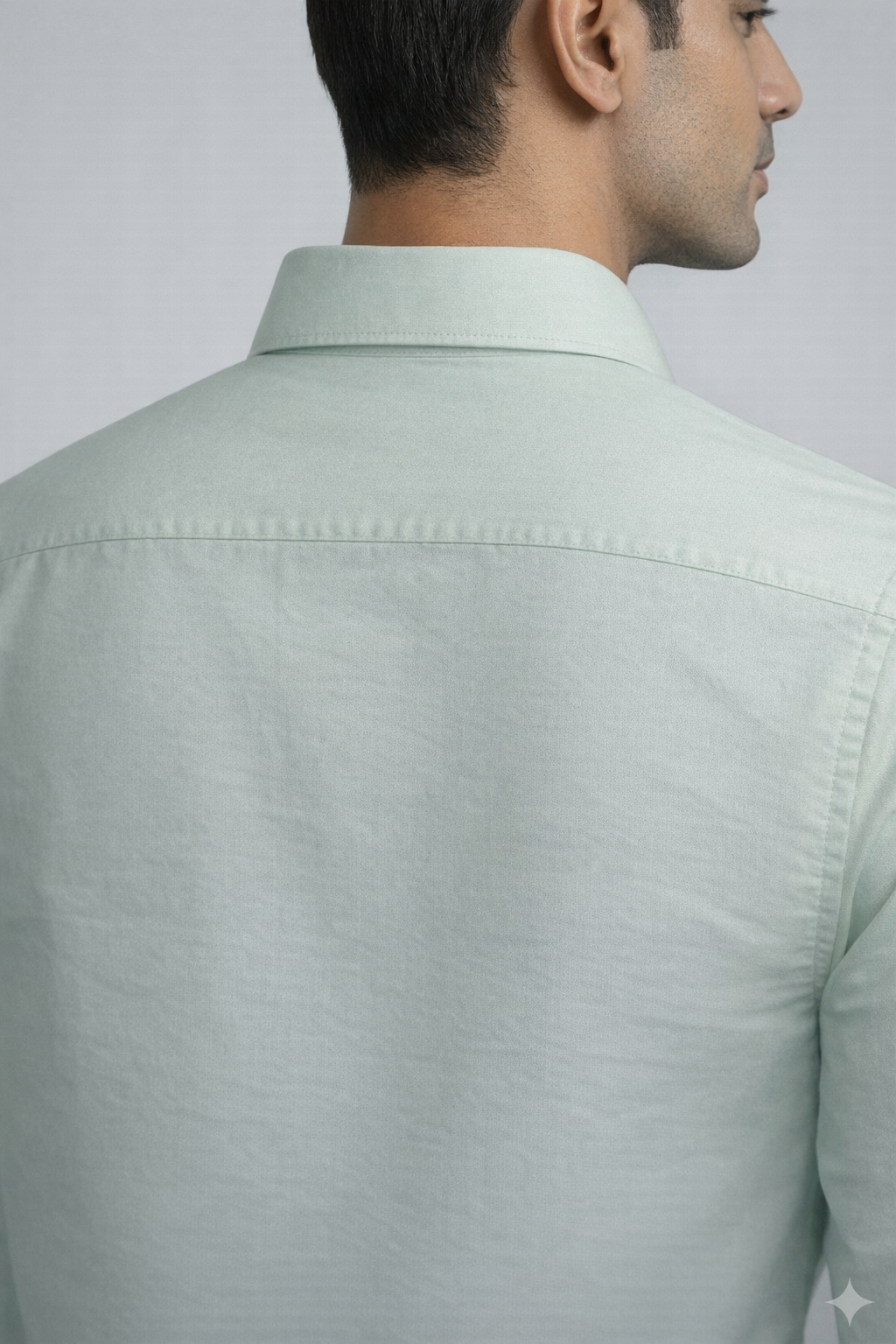 Pistachio Green Casual Shirt collar back