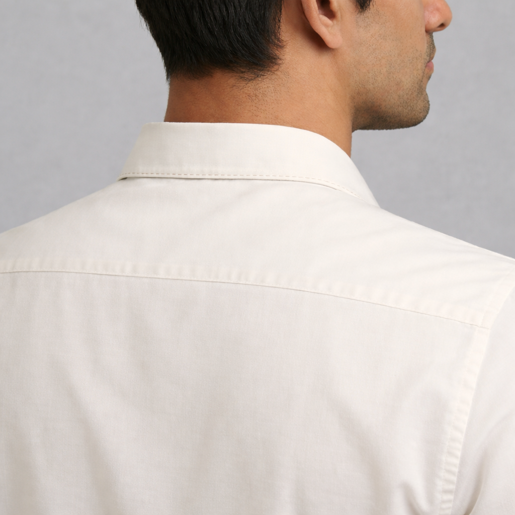Amazon Beige Casual Shirt 8 collar back