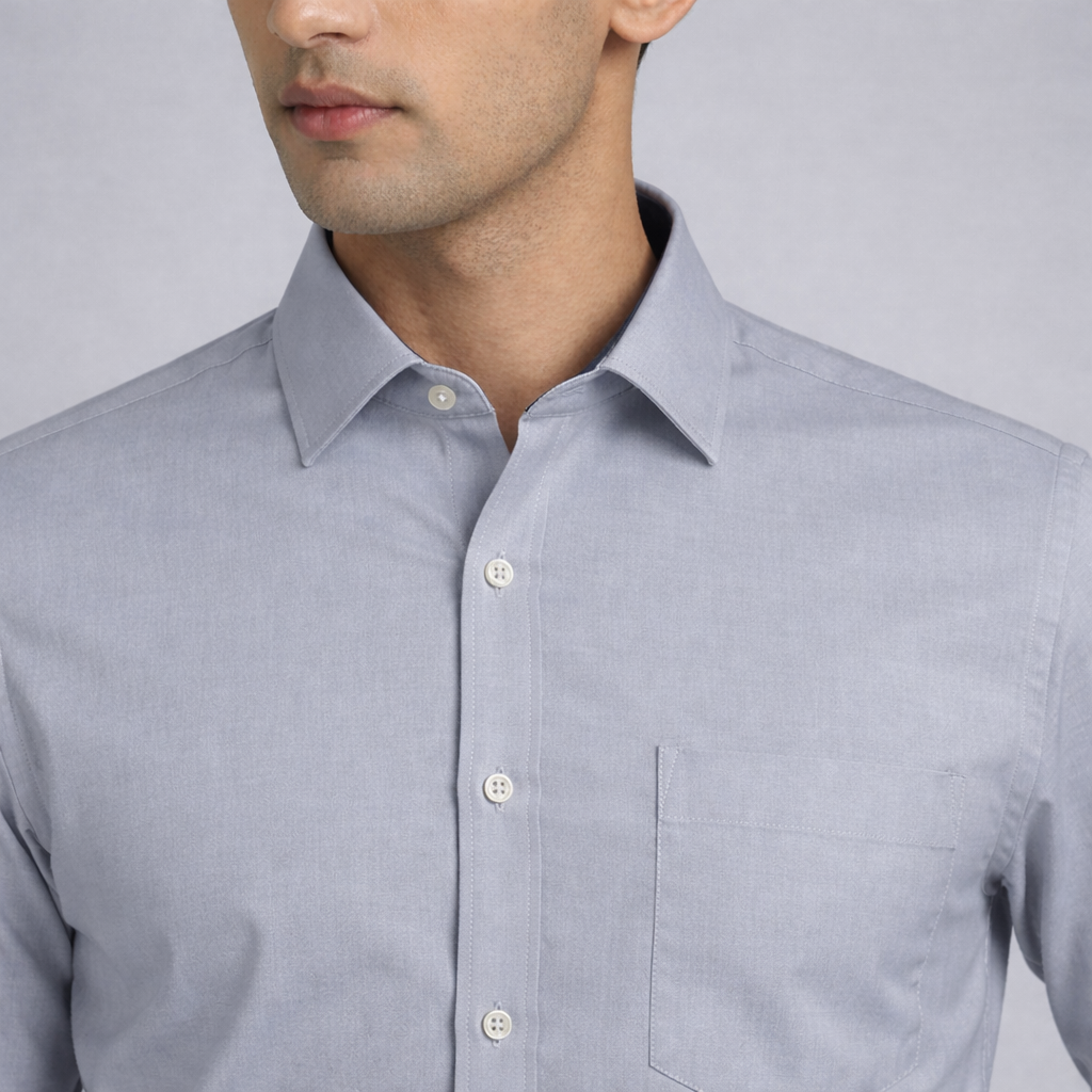 Amazon Grey Formal Shirt 4 collar front