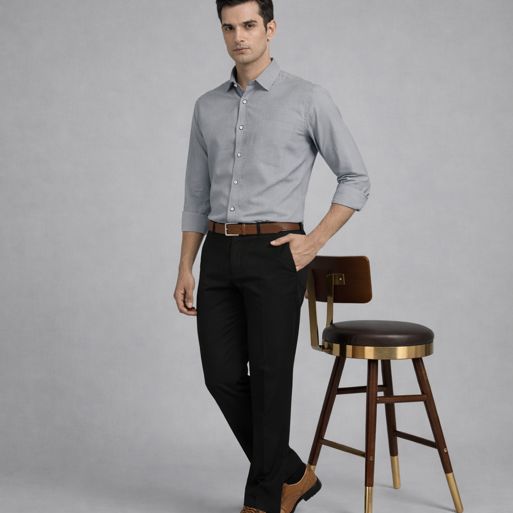 Amazon Grey Formal Shirt 4 full front
