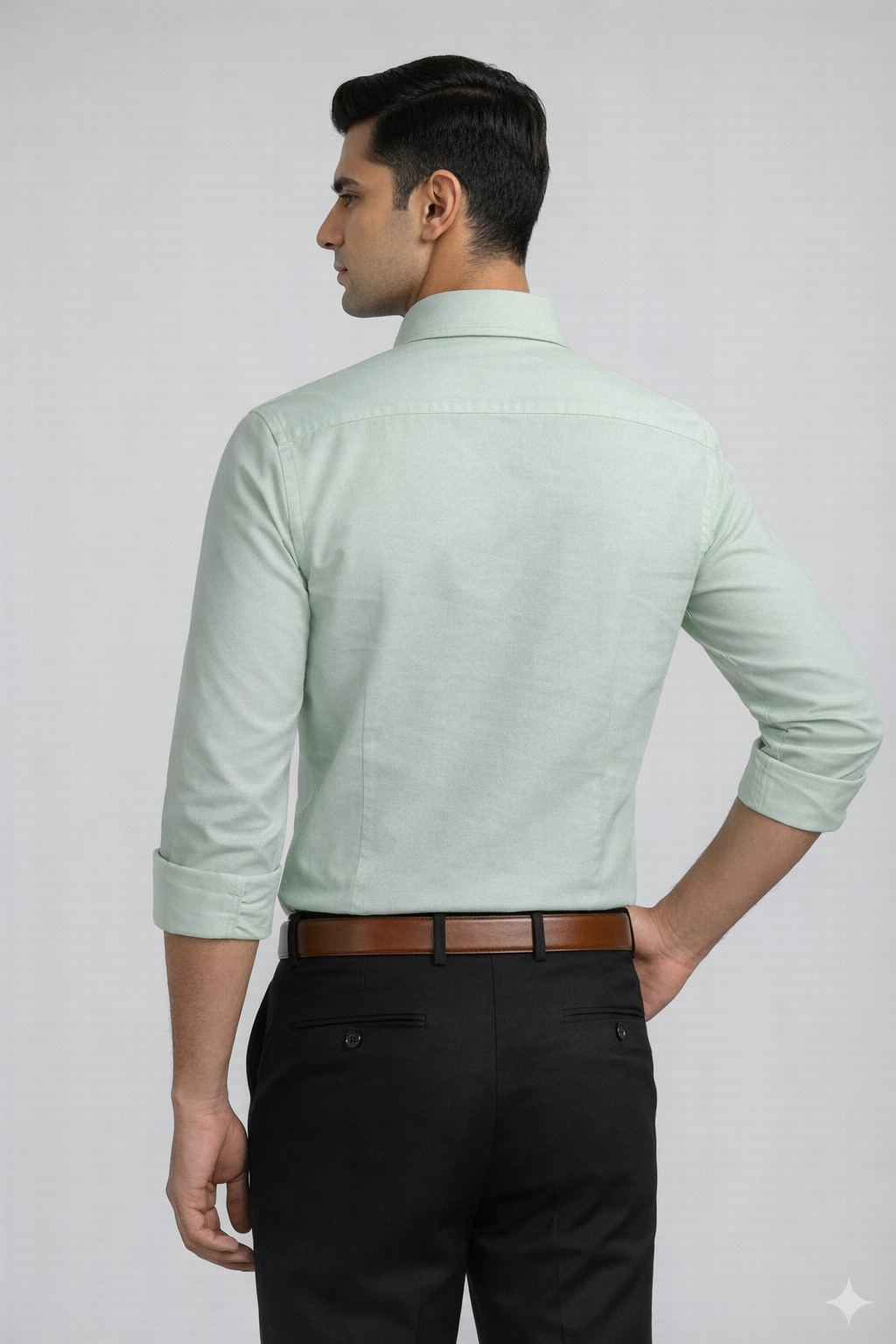 Pistachio Green Casual Shirt half back